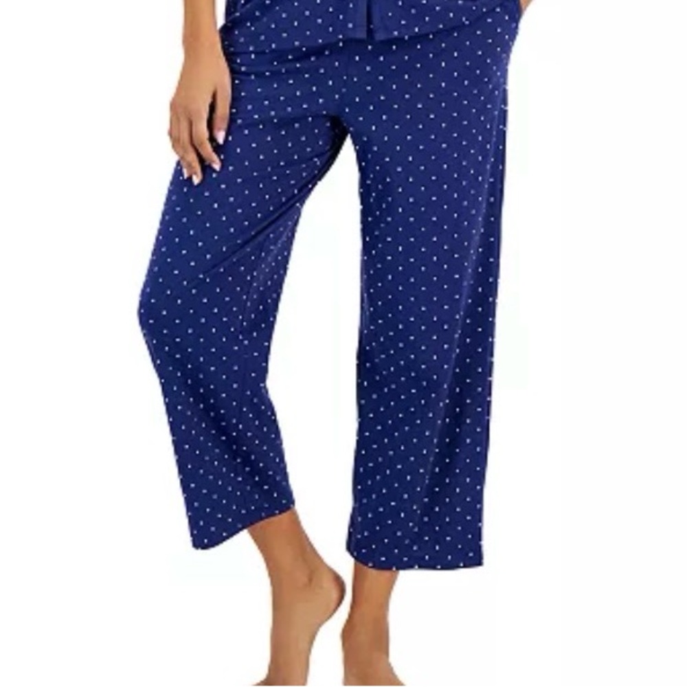 Charter Club Pajama Set - Blue /White Dot - All Cotton top and bottom.